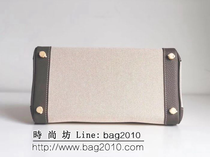 愛馬仕Hermes原版帆布配原版皮鉑金包 時尚手提包 0AM1105